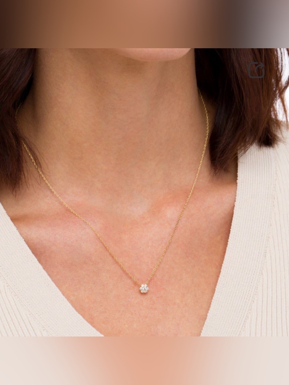 People’s Diamond 10k Gold Floral Pendant Necklace - Elegant Sparkle